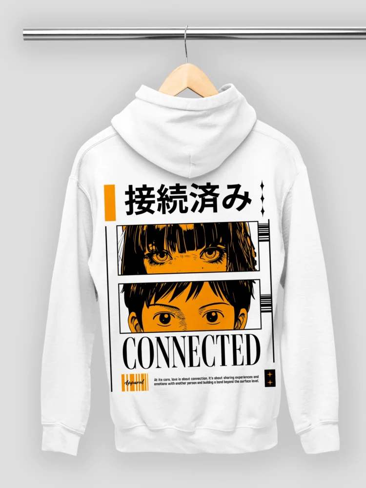 Stay Connected Anime Hoodie – Unisex Cotton Hoodie with Digital and Anime Graphic Design